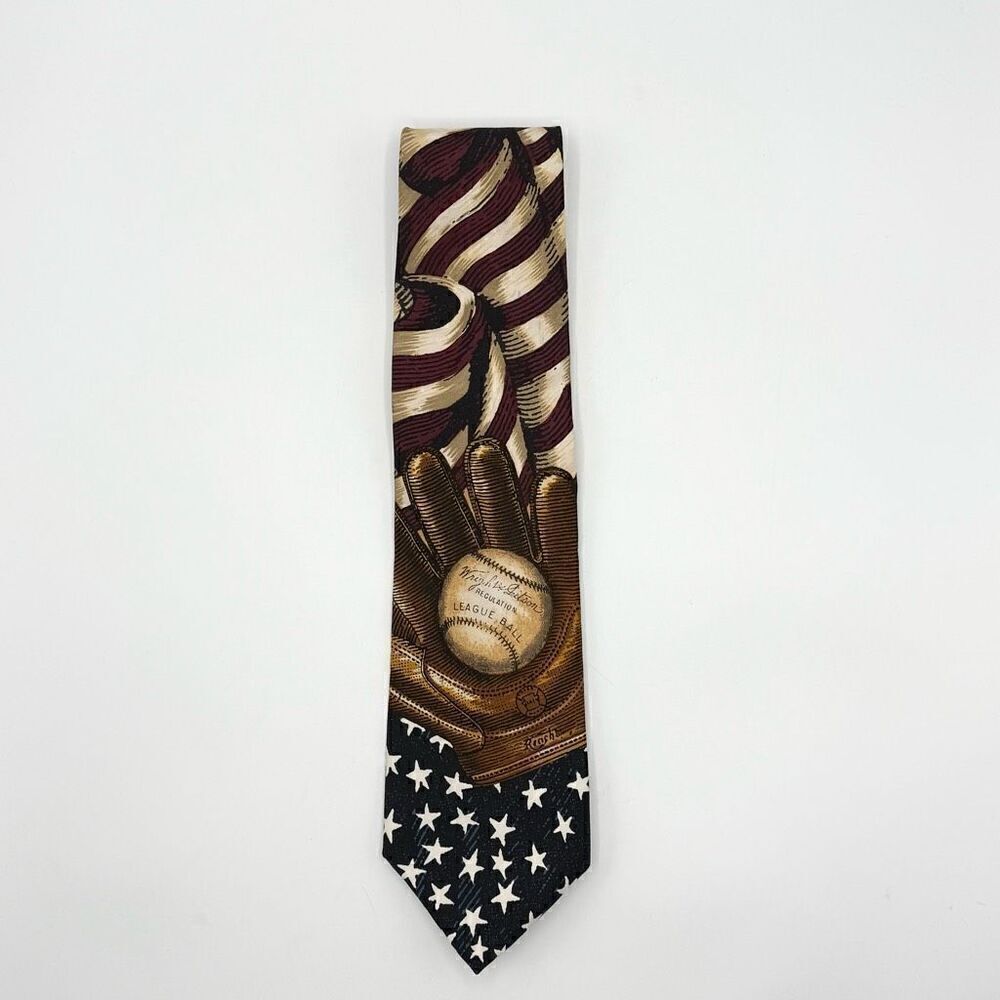 Tango by Max Raab Americana Baseball Neck Tie 49” Silk